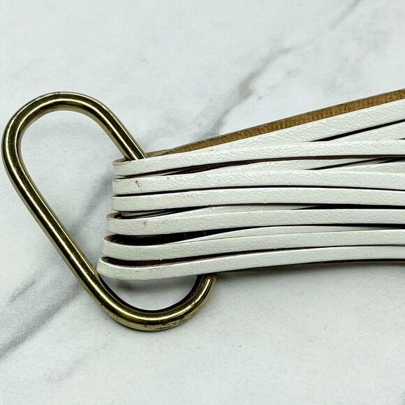 Blue and White Wide Strappy Web Post Belt Size Small S Womens - Picture 6 of 7